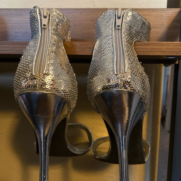 Nine West - Glamorous Silver Sequin Heels - Picture 5 of 11
